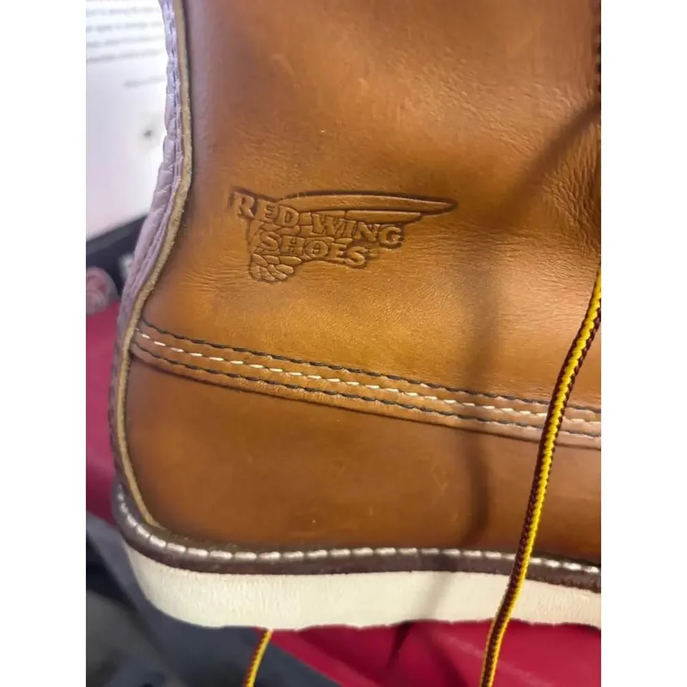 Vtg Red Wing Boots 10.5C Leather Moc Toe 10877 8” Heritage Made in USA New FLAG